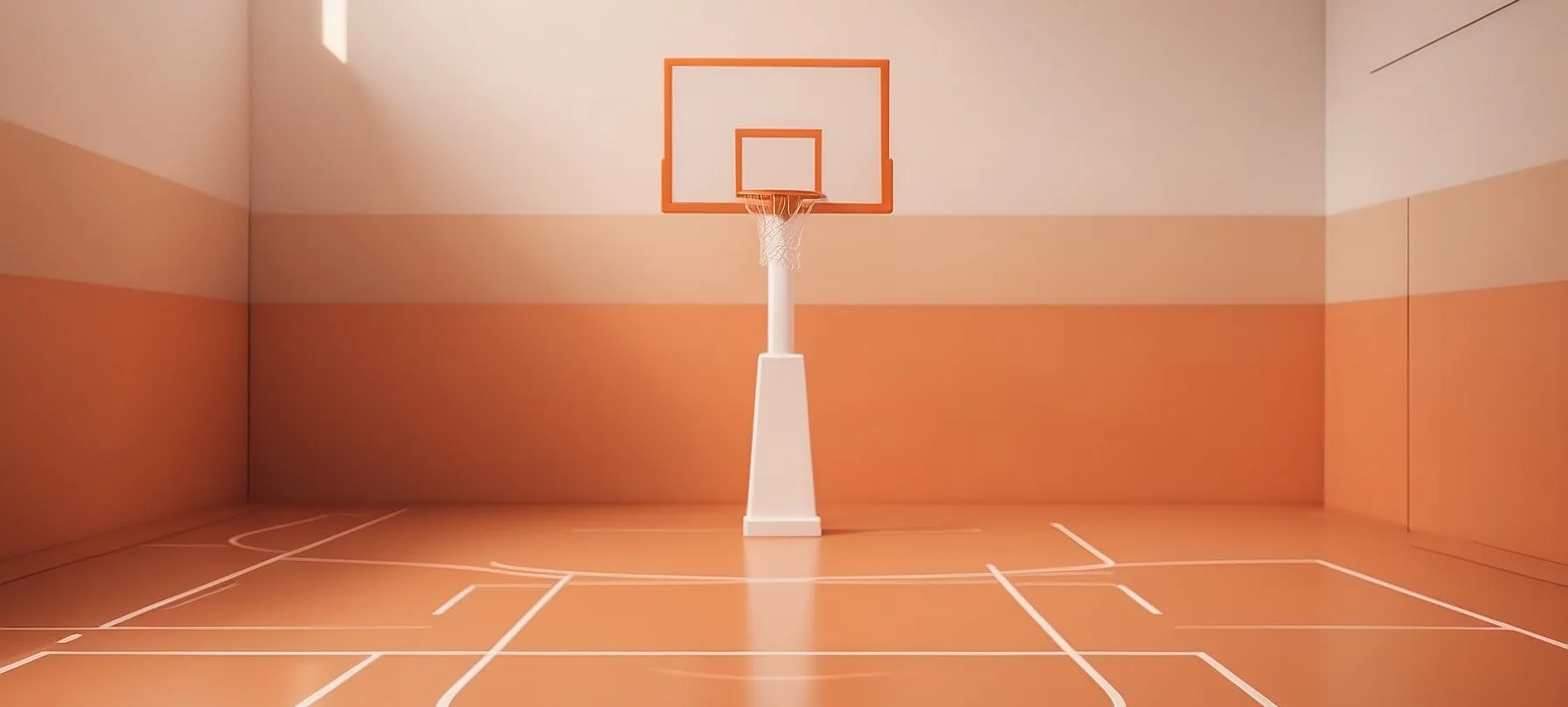 Well-lit basketball court with optimal conditions